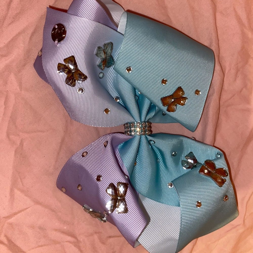 Mint And Purple Rhinestone JoJo Bow